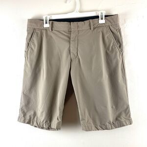 KJUS Men IKE Shorts 10'' inseam Size 50 M Oxford Tan Flat Front Golf Chino